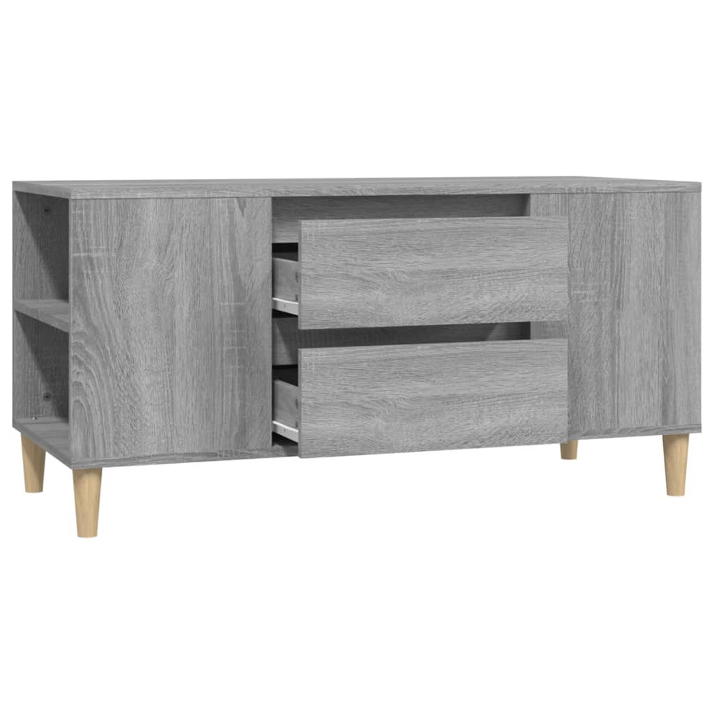 Tv-Meubel 02X44,5X50 Cm Bewerkt Hout Eikenkleurig Grijs sonoma