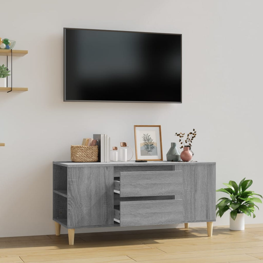 Tv-Meubel 02X44,5X50 Cm Bewerkt Hout Eikenkleurig Grijs sonoma