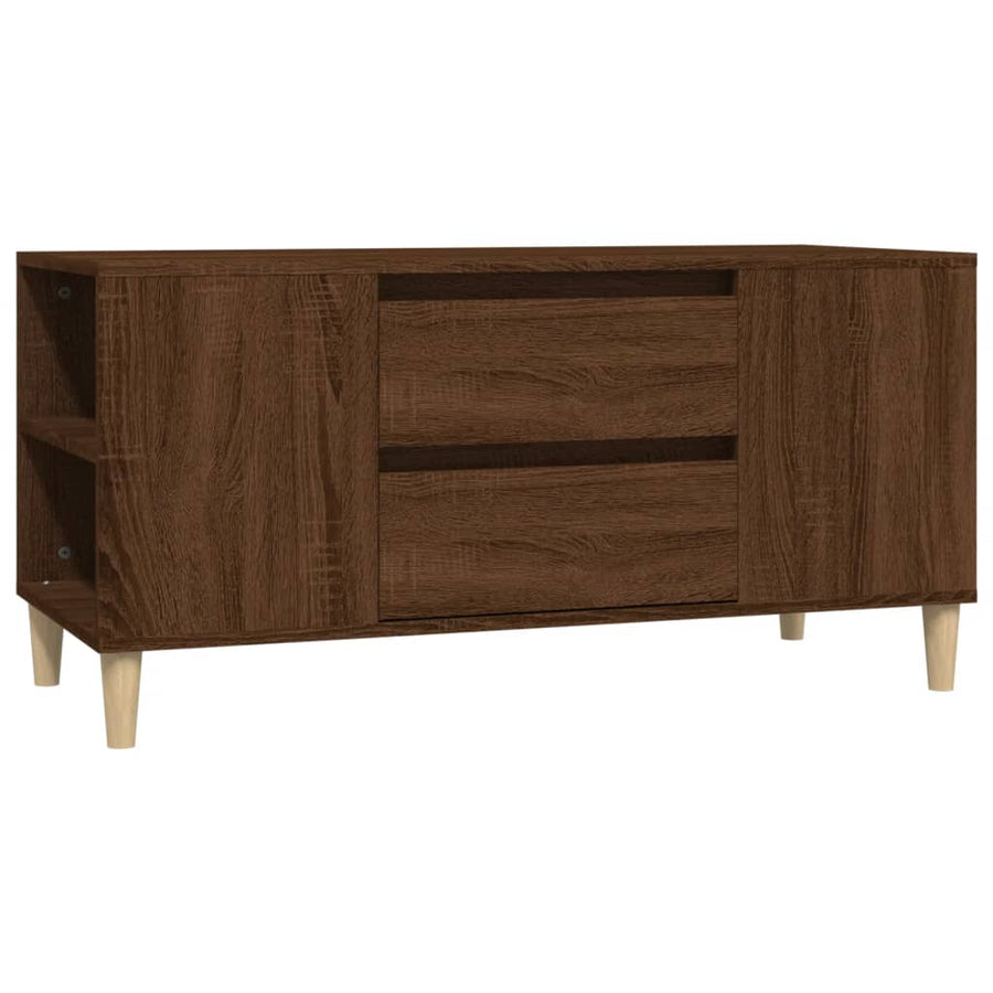 Tv-Meubel 02X44,5X50 Cm Bewerkt Hout Bruin Eikenkleur Bruineiken