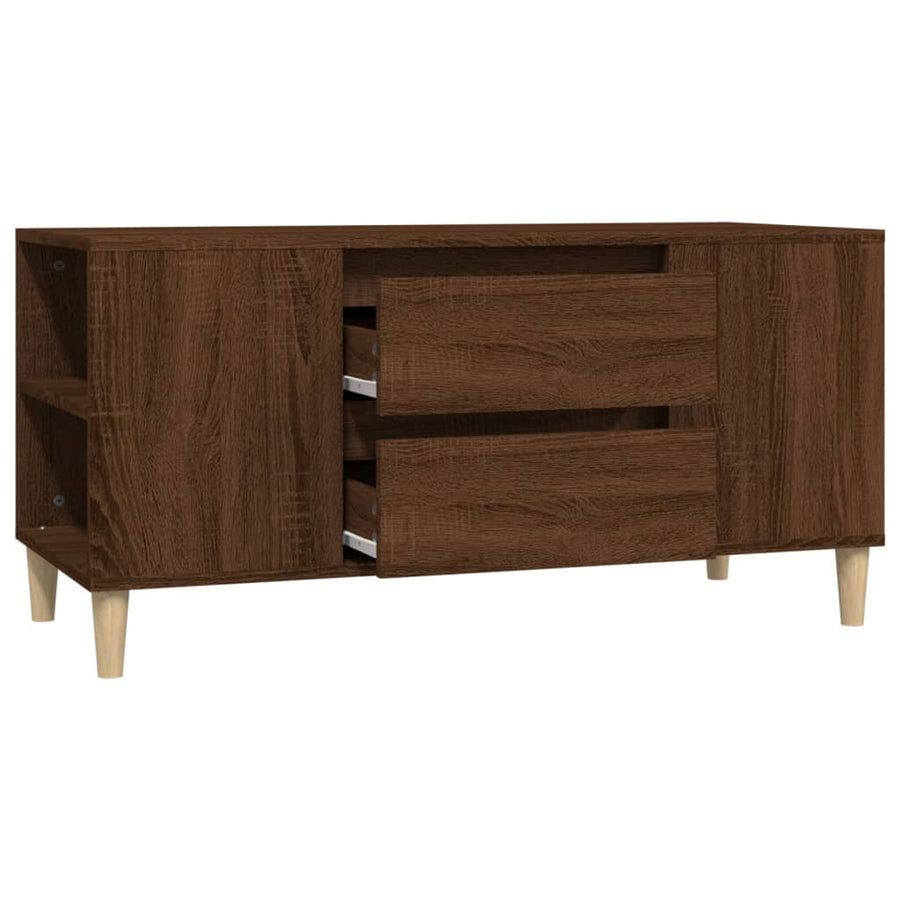 Tv-Meubel 02X44,5X50 Cm Bewerkt Hout Bruin Eikenkleur Bruineiken