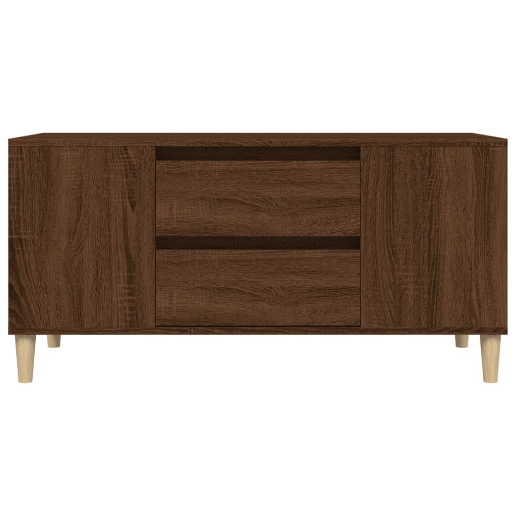 Tv-Meubel 02X44,5X50 Cm Bewerkt Hout Bruin Eikenkleur Bruineiken
