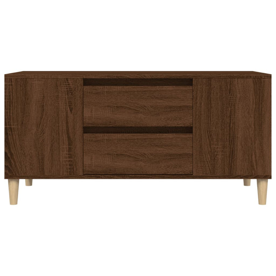 Tv-Meubel 02X44,5X50 Cm Bewerkt Hout Bruin Eikenkleur Bruineiken