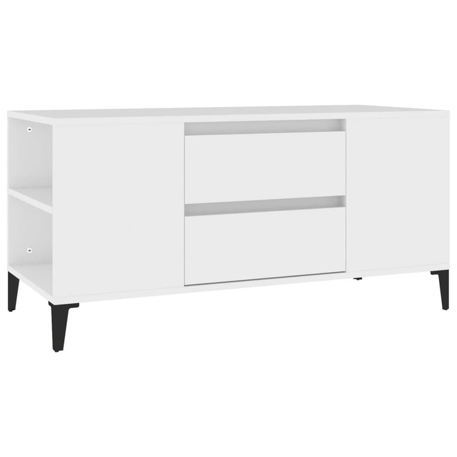 Tv-Meubel 02X44,5X50 Cm Bewerkt Hout Wit