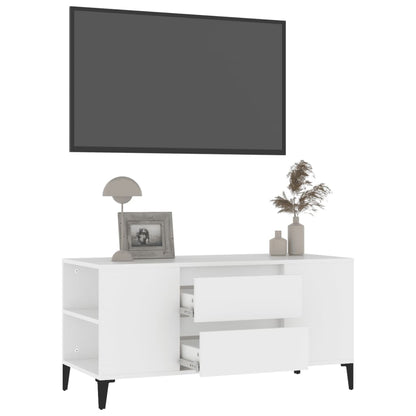 Tv-Meubel 02X44,5X50 Cm Bewerkt Hout Wit