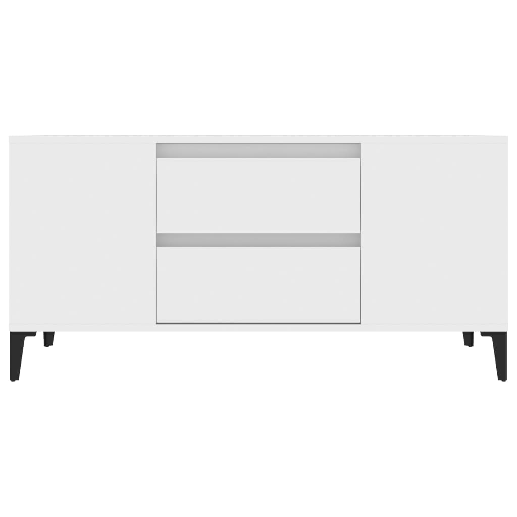 Tv-Meubel 02X44,5X50 Cm Bewerkt Hout Wit