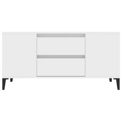 Tv-Meubel 02X44,5X50 Cm Bewerkt Hout Wit