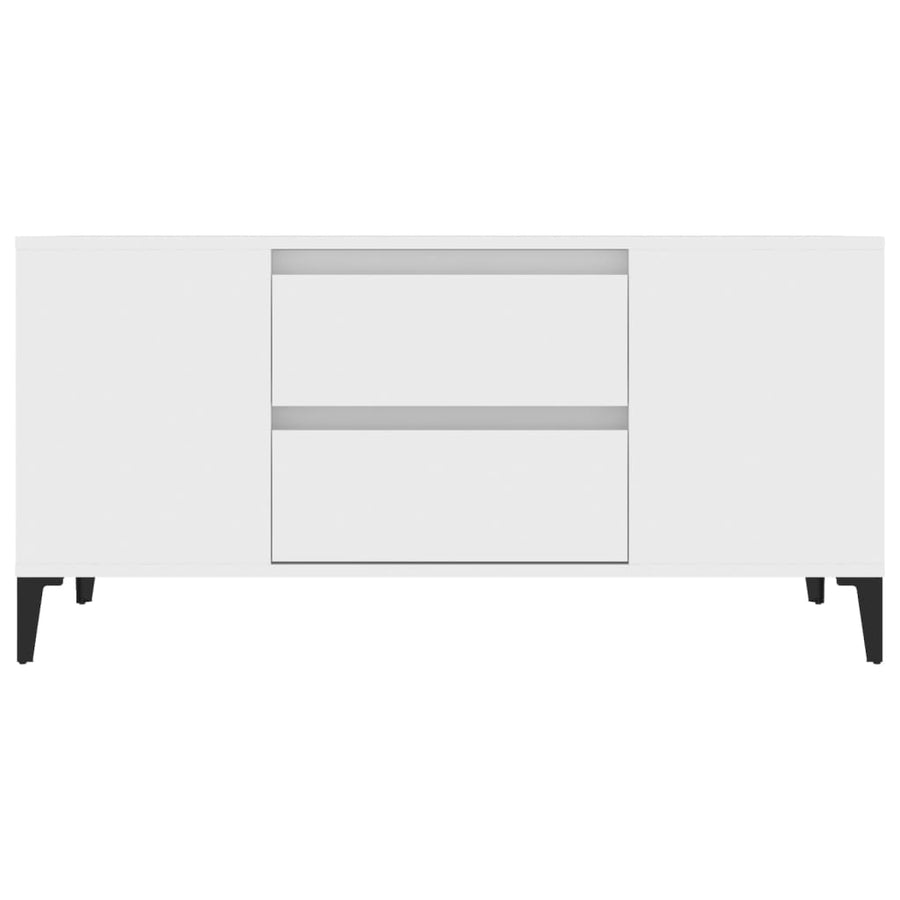 Tv-Meubel 02X44,5X50 Cm Bewerkt Hout Wit