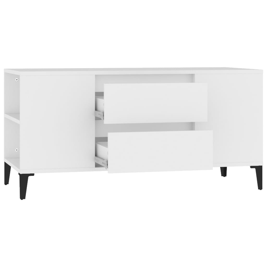 Tv-Meubel 02X44,5X50 Cm Bewerkt Hout Wit