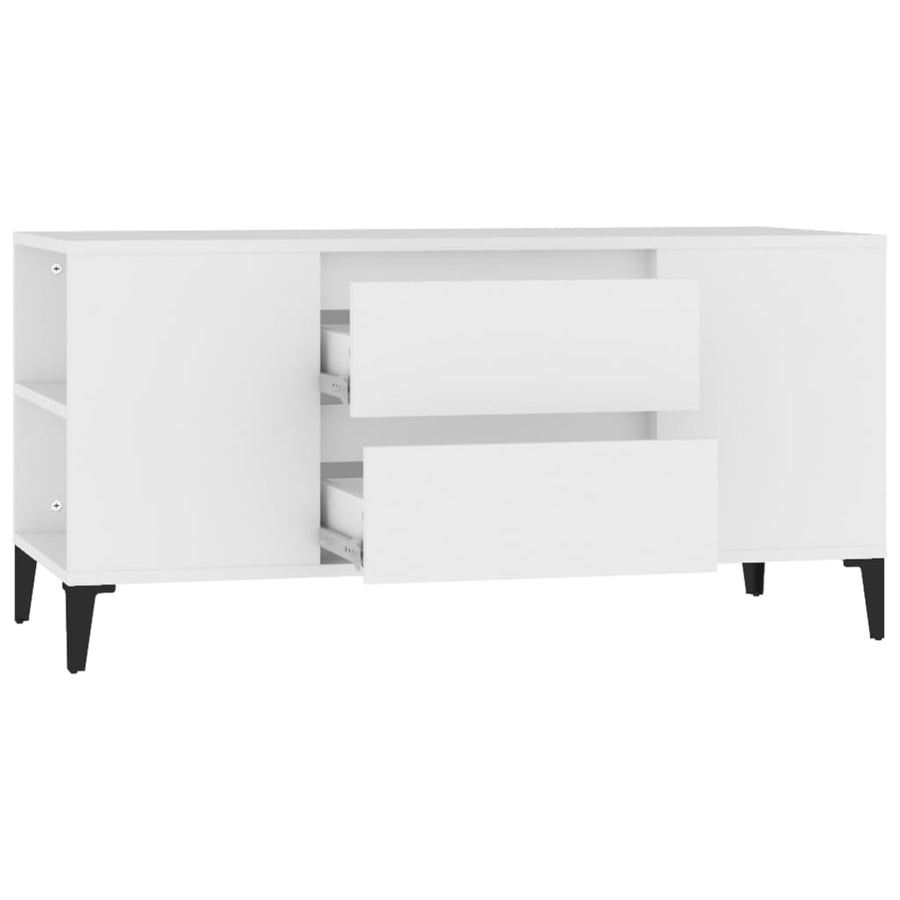 Tv-Meubel 02X44,5X50 Cm Bewerkt Hout Wit