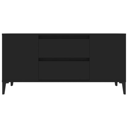 Tv-Meubel 02X44,5X50 Cm Bewerkt Hout Zwart