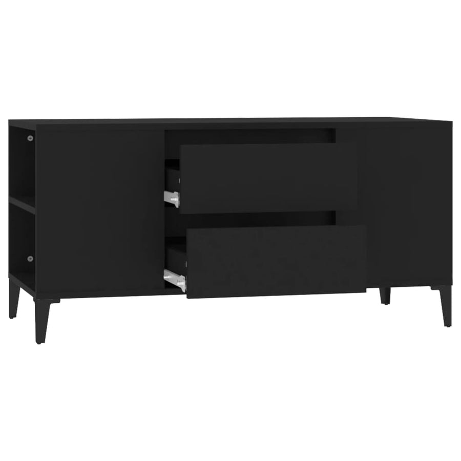 Tv-Meubel 02X44,5X50 Cm Bewerkt Hout Zwart