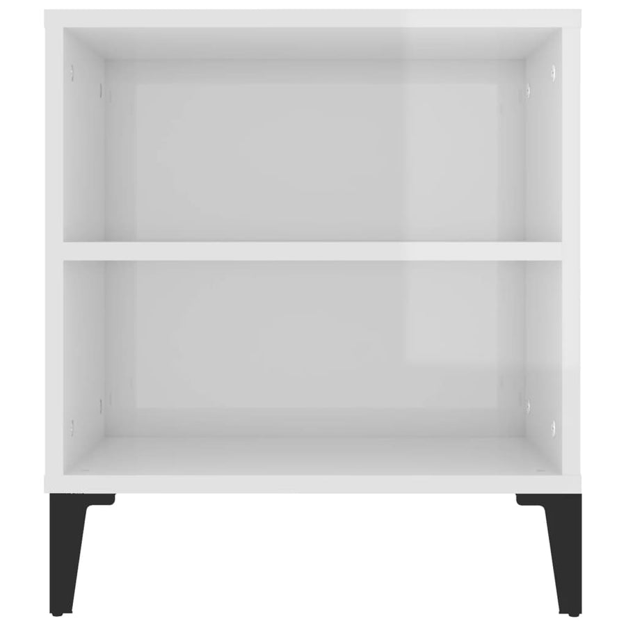 Tv-Meubel 02X44,5X50 Cm Bewerkt Hout Hoogglans wit