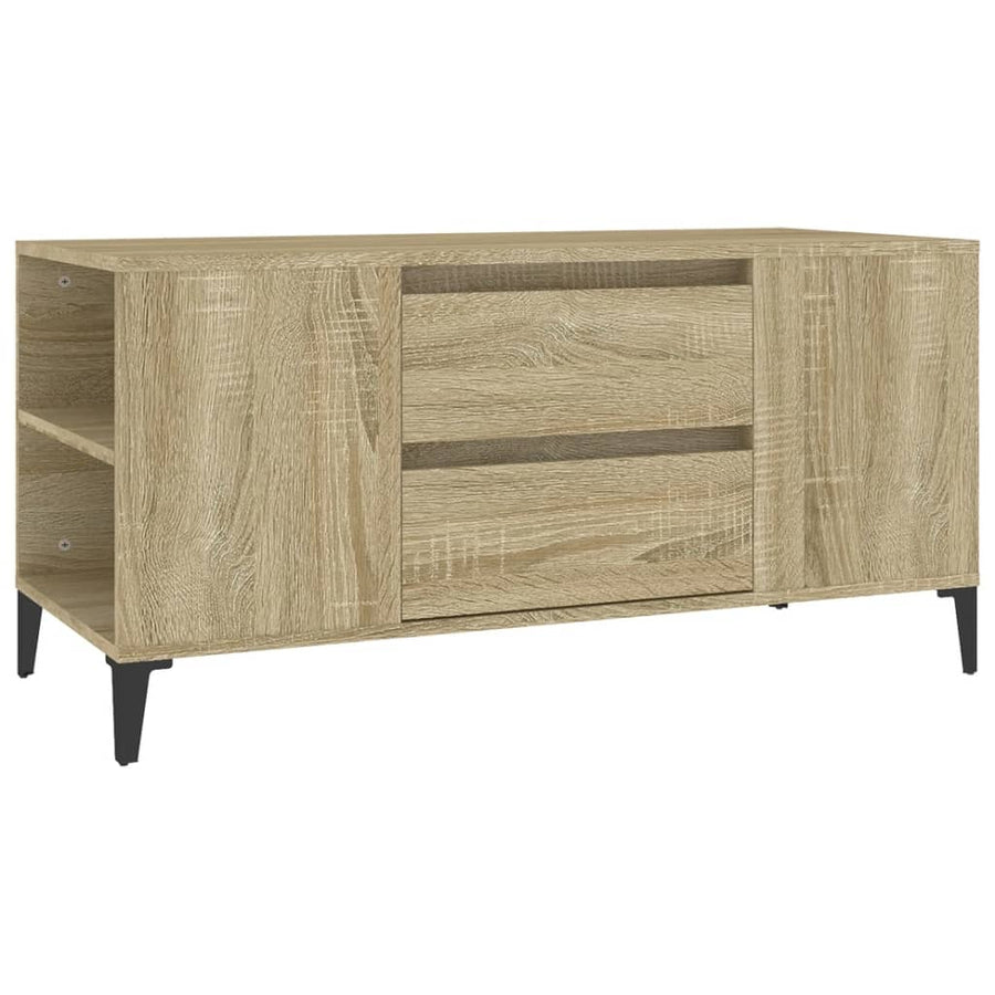 Tv-Meubel 02X44,5X50 Cm Bewerkt Hout Kleurig Sonoma eiken