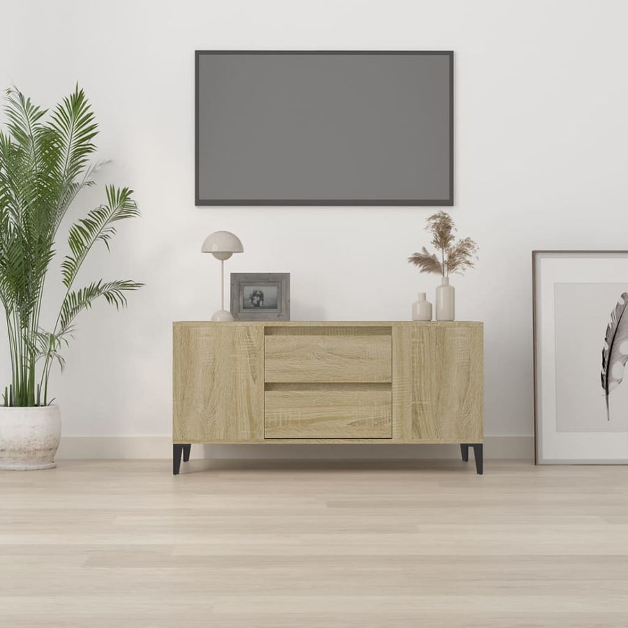 Tv-Meubel 02X44,5X50 Cm Bewerkt Hout Kleurig Sonoma eiken