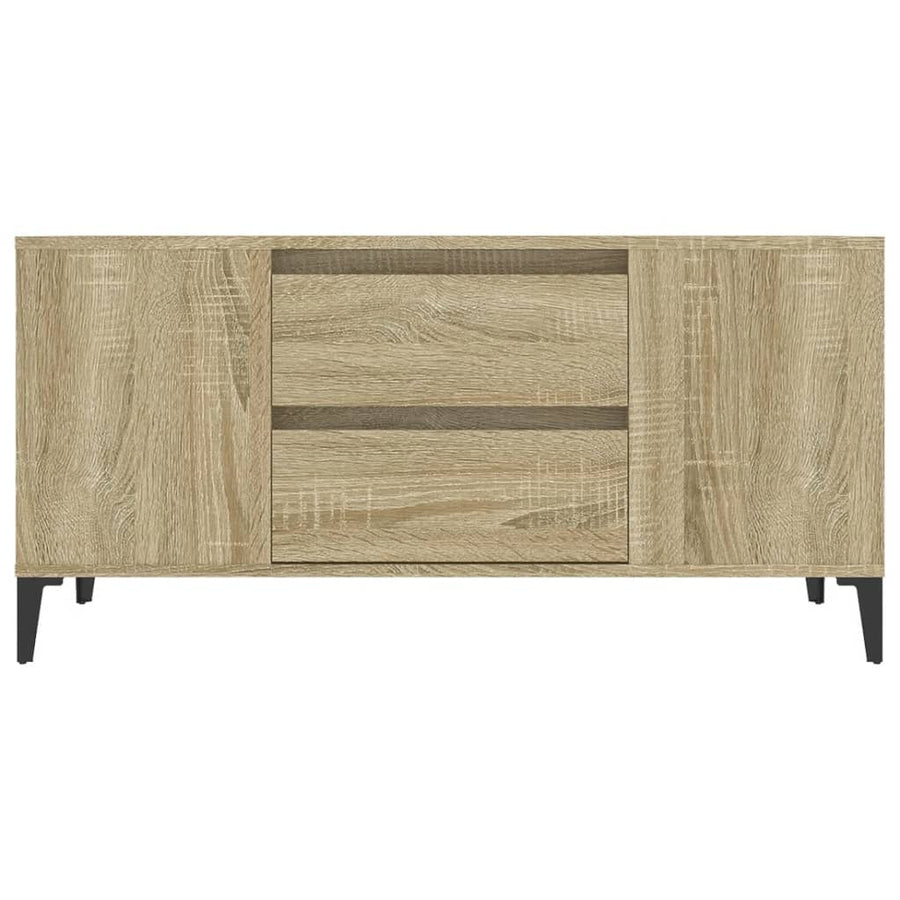 Tv-Meubel 02X44,5X50 Cm Bewerkt Hout Kleurig Sonoma eiken