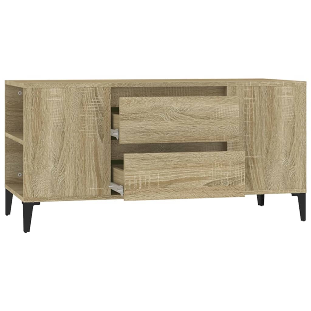 Tv-Meubel 02X44,5X50 Cm Bewerkt Hout Kleurig Sonoma eiken