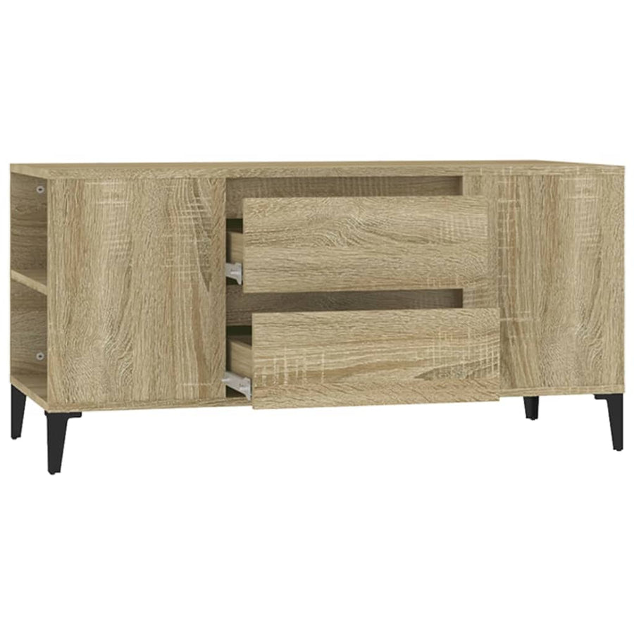 Tv-Meubel 02X44,5X50 Cm Bewerkt Hout Kleurig Sonoma eiken