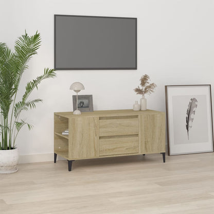 Tv-Meubel 02X44,5X50 Cm Bewerkt Hout Kleurig Sonoma eiken