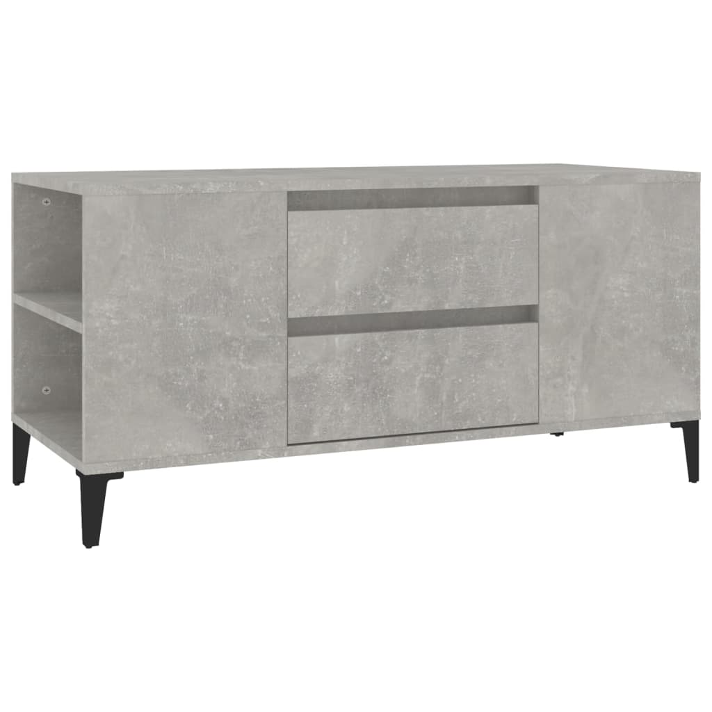 Tv-Meubel 02X44,5X50 Cm Bewerkt Hout Betongrijs