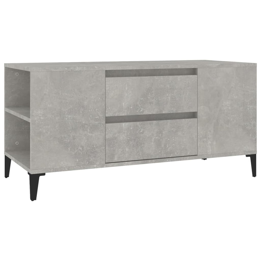 Tv-Meubel 02X44,5X50 Cm Bewerkt Hout Betongrijs