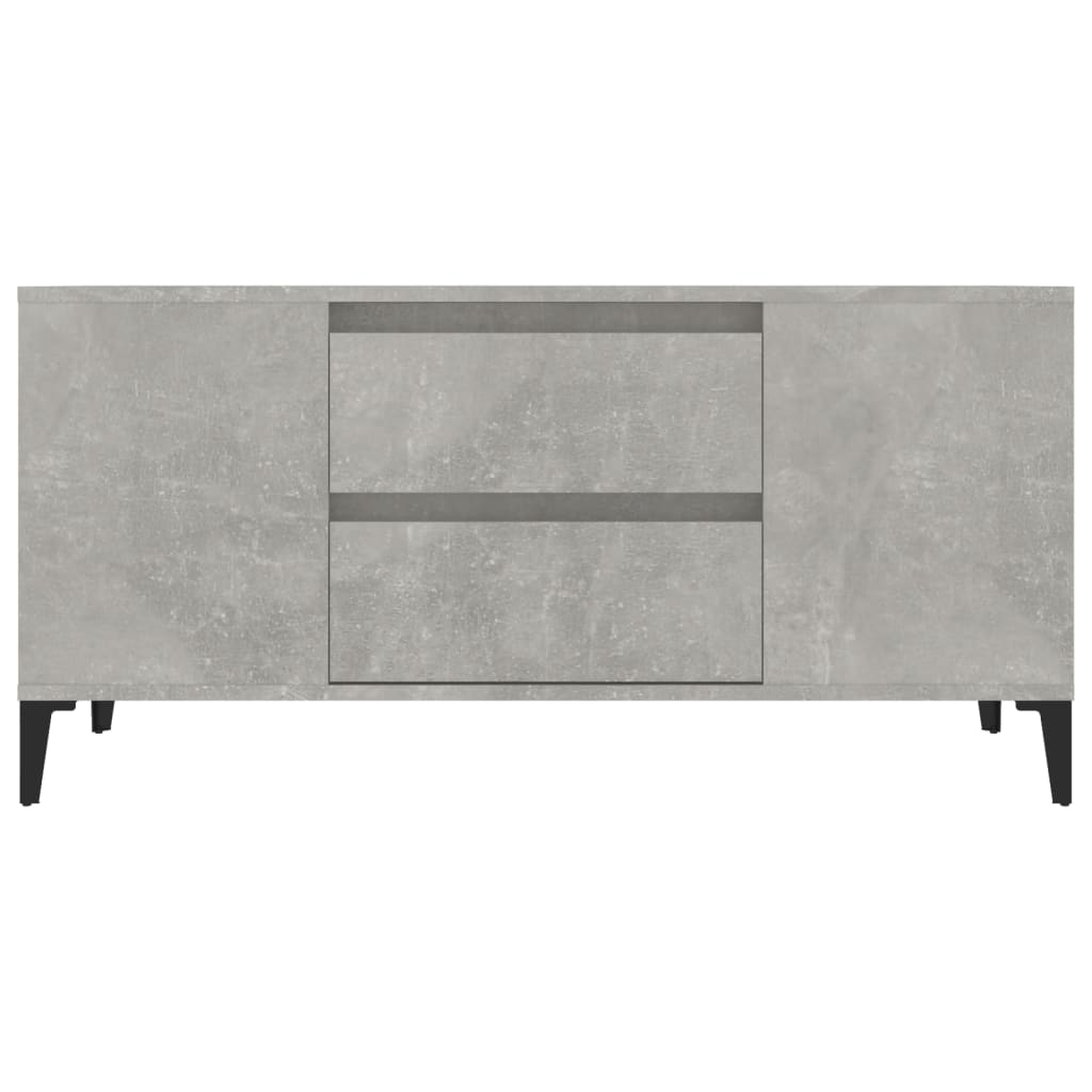 Tv-Meubel 02X44,5X50 Cm Bewerkt Hout Betongrijs