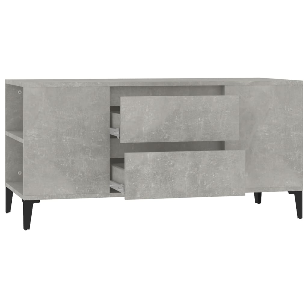Tv-Meubel 02X44,5X50 Cm Bewerkt Hout Betongrijs