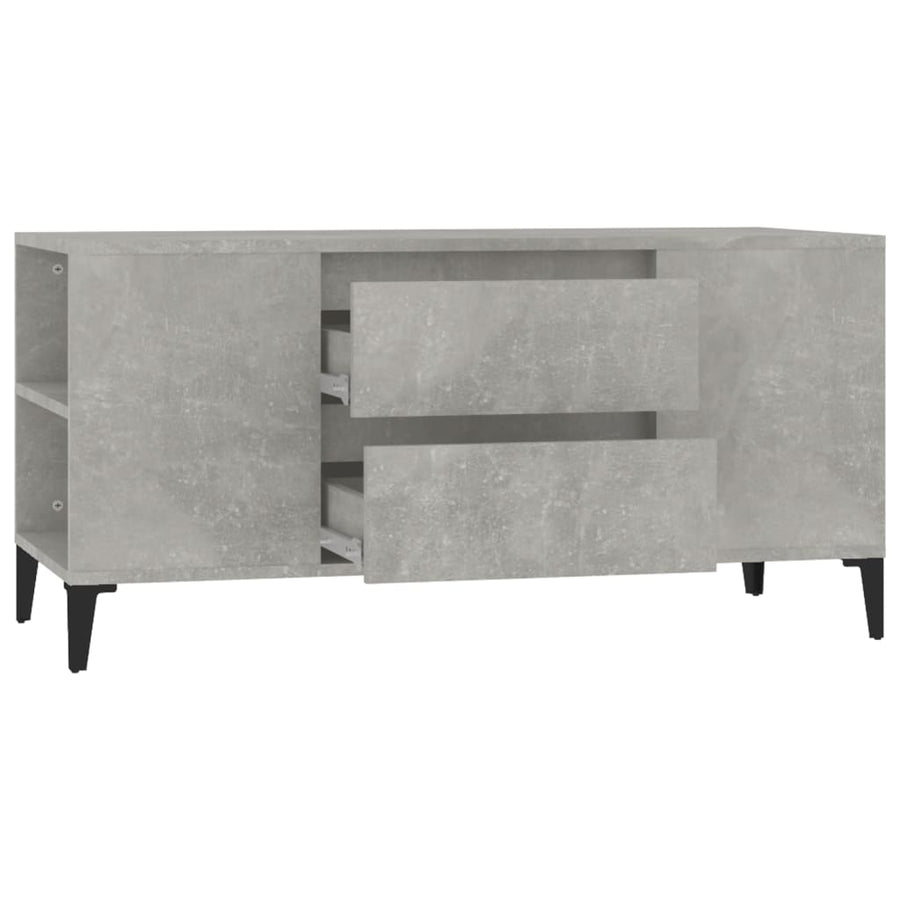 Tv-Meubel 02X44,5X50 Cm Bewerkt Hout Betongrijs