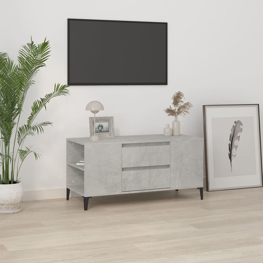 Tv-Meubel 02X44,5X50 Cm Bewerkt Hout Betongrijs