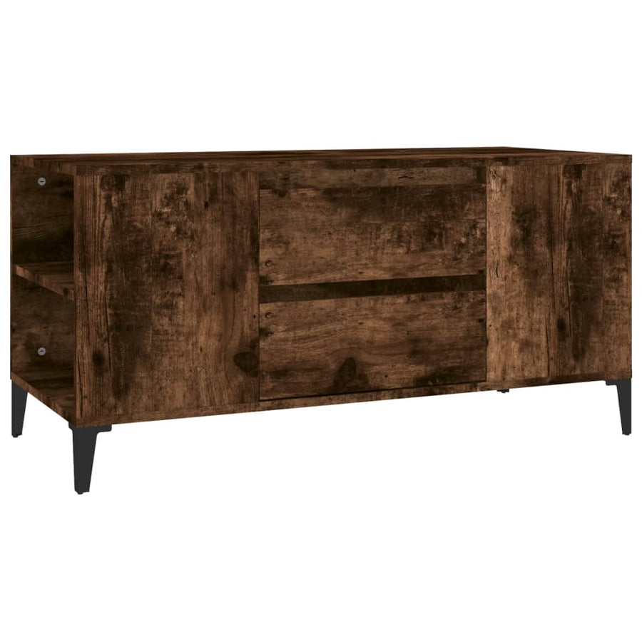 Tv-Meubel 02X44,5X50 Cm Bewerkt Hout Kleurig Gerookt eiken
