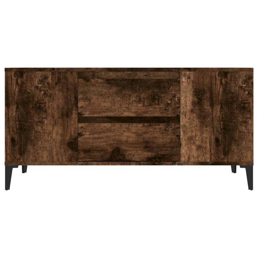 Tv-Meubel 02X44,5X50 Cm Bewerkt Hout Kleurig Gerookt eiken