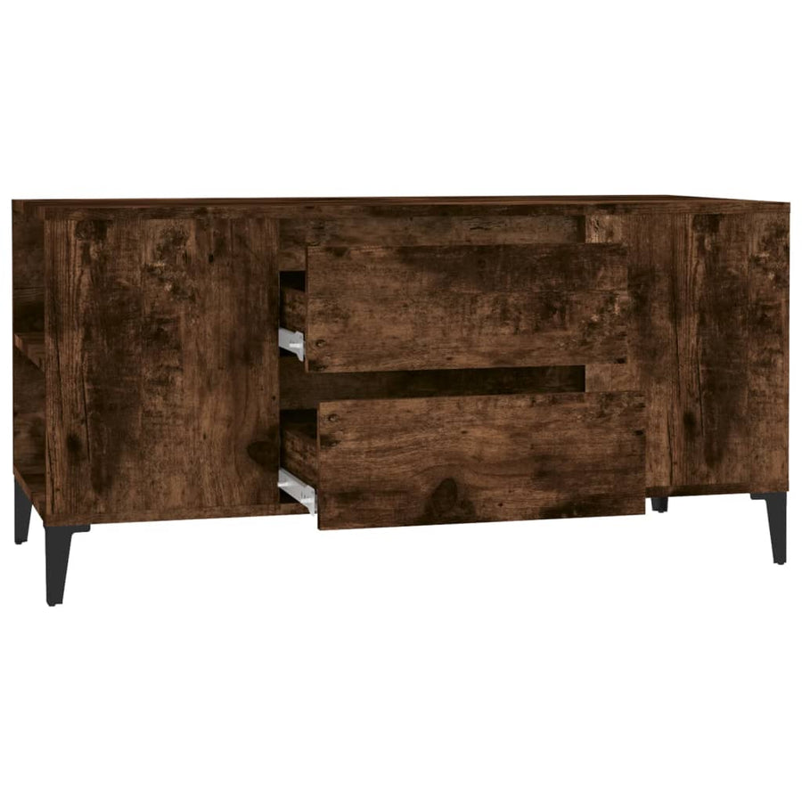 Tv-Meubel 02X44,5X50 Cm Bewerkt Hout Kleurig Gerookt eiken