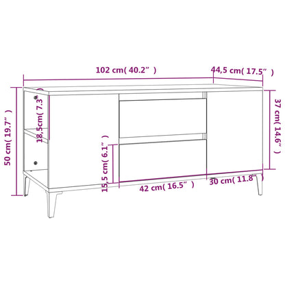 Tv-Meubel 02X44,5X50 Cm Bewerkt Hout Kleurig Gerookt eiken