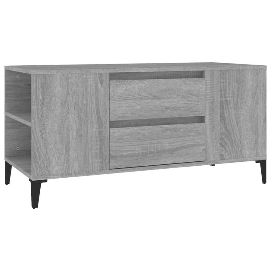 Tv-Meubel 02X44,5X50 Cm Bewerkt Hout Eikenkleurig Grijs sonoma