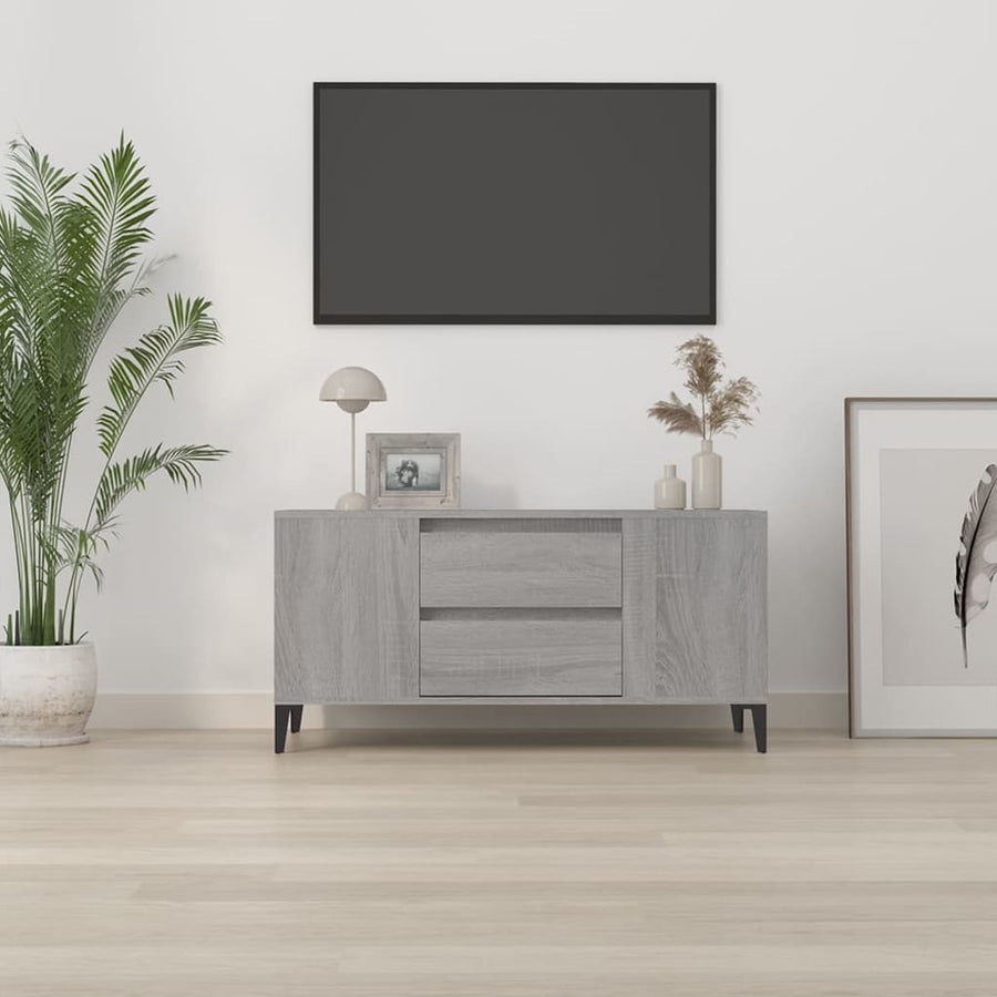 Tv-Meubel 02X44,5X50 Cm Bewerkt Hout Eikenkleurig Grijs sonoma