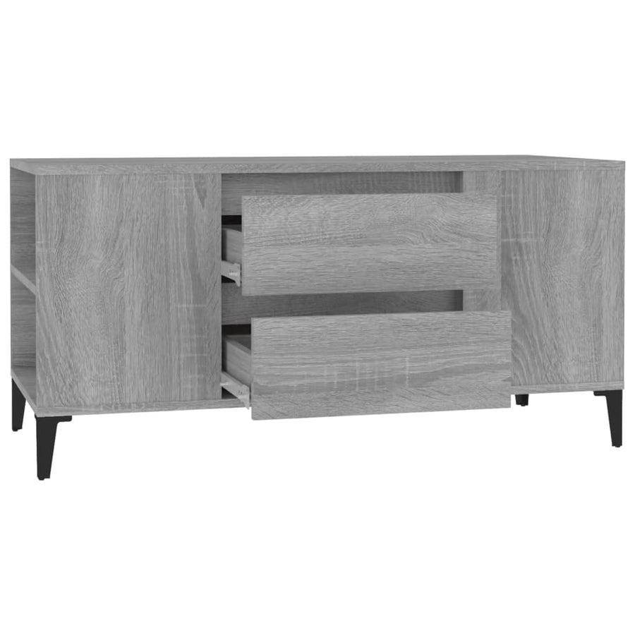 Tv-Meubel 02X44,5X50 Cm Bewerkt Hout Eikenkleurig Grijs sonoma