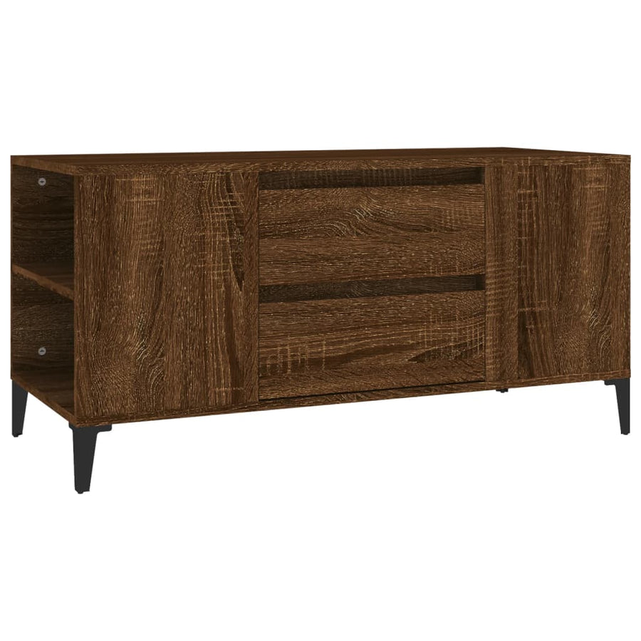 Tv-Meubel 02X44,5X50 Cm Bewerkt Hout Bruin Eikenkleur Bruineiken