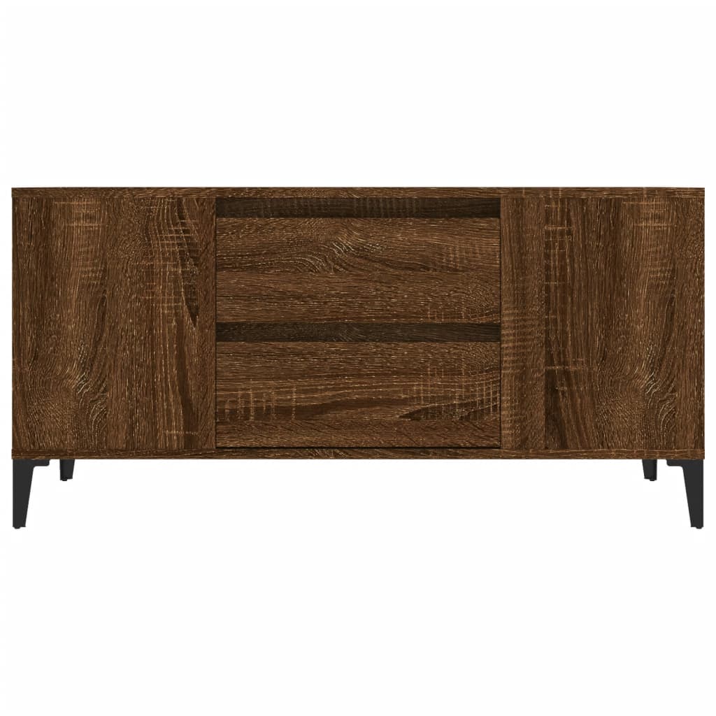 Tv-Meubel 02X44,5X50 Cm Bewerkt Hout Bruin Eikenkleur Bruineiken