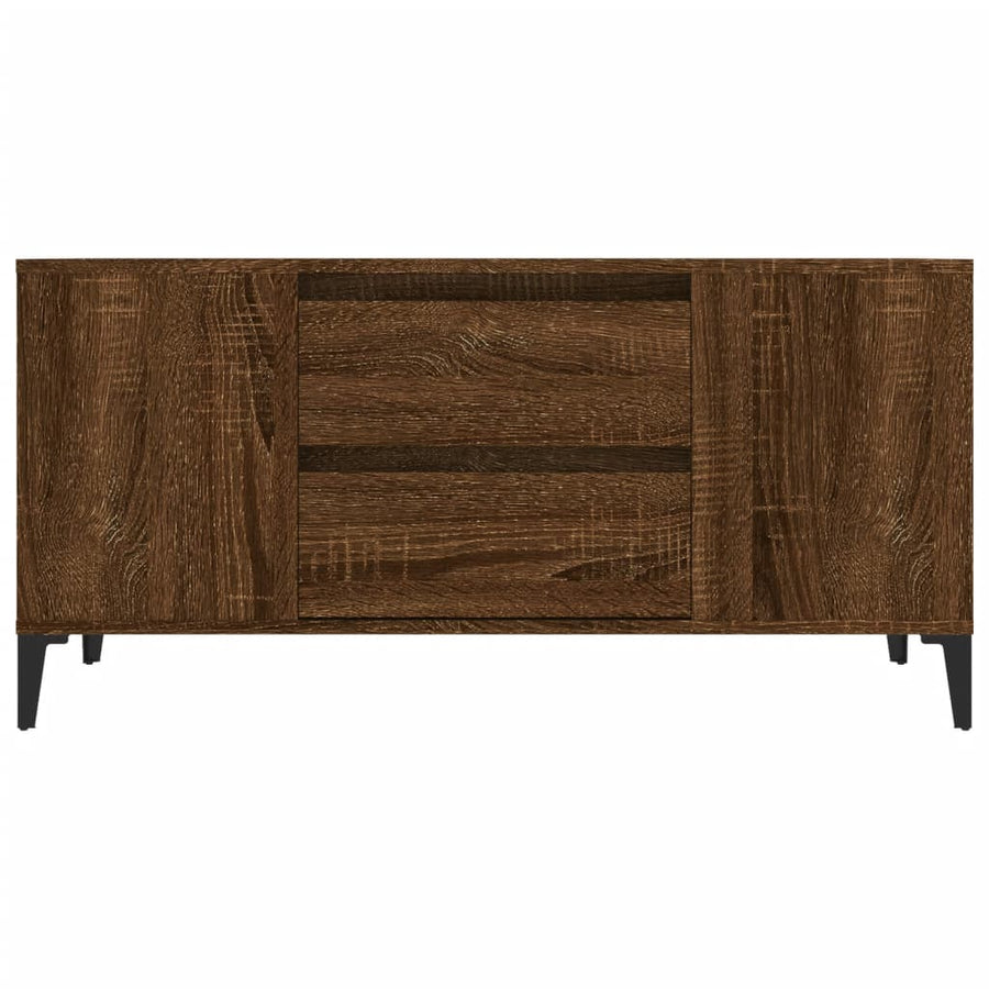 Tv-Meubel 02X44,5X50 Cm Bewerkt Hout Bruin Eikenkleur Bruineiken