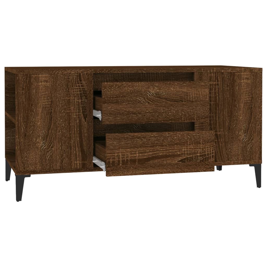 Tv-Meubel 02X44,5X50 Cm Bewerkt Hout Bruin Eikenkleur Bruineiken