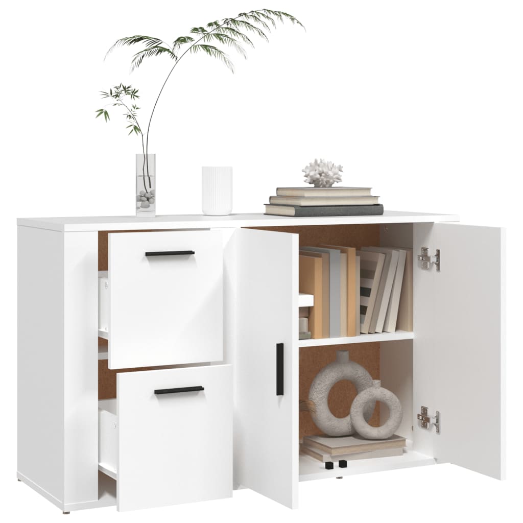 Dressoir 100X33X59,5 Cm Bewerkt Hout Wit