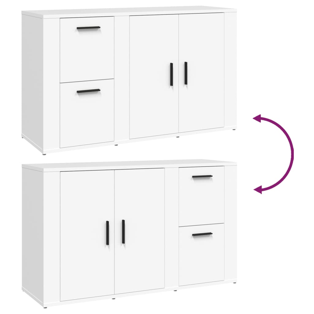 Dressoir 100X33X59,5 Cm Bewerkt Hout Wit