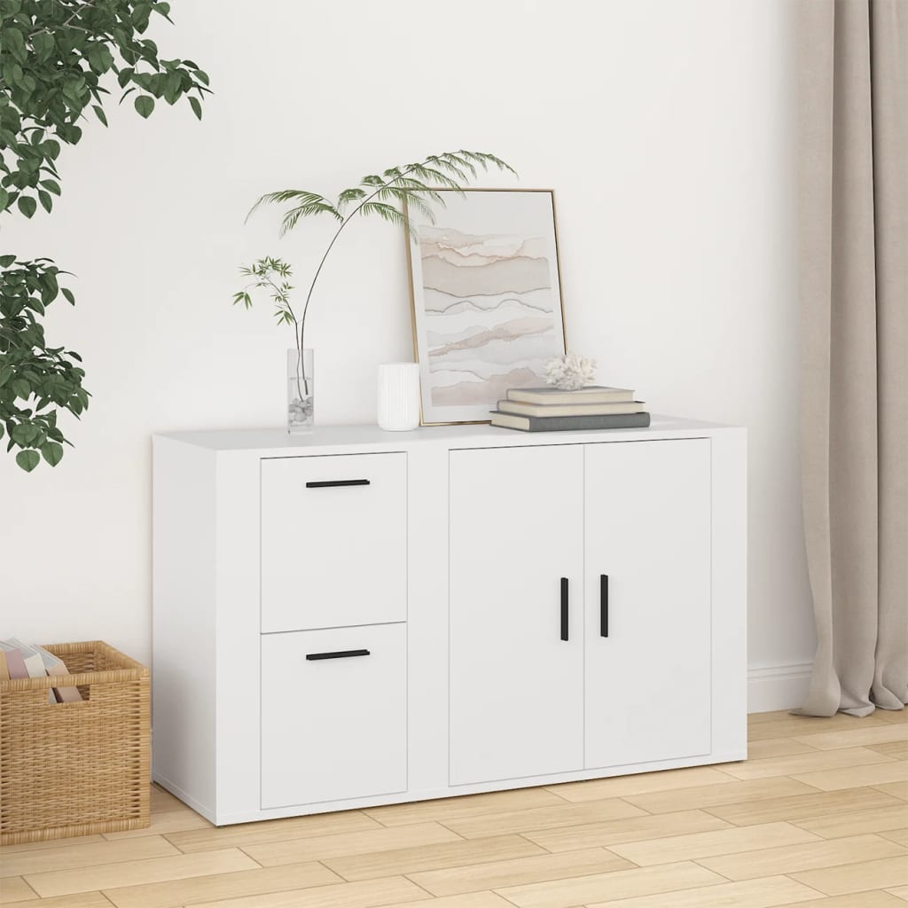 Dressoir 100X33X59,5 Cm Bewerkt Hout Wit