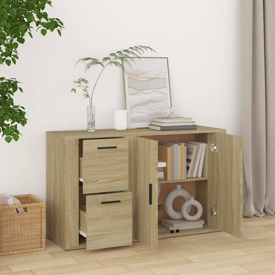 Dressoir 100X33X59,5 Cm Bewerkt Hout Kleurig Sonoma eiken