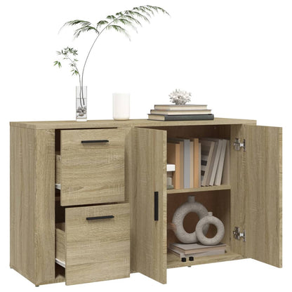 Dressoir 100X33X59,5 Cm Bewerkt Hout Kleurig Sonoma eiken