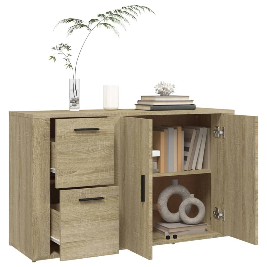 Dressoir 100X33X59,5 Cm Bewerkt Hout Kleurig Sonoma eiken