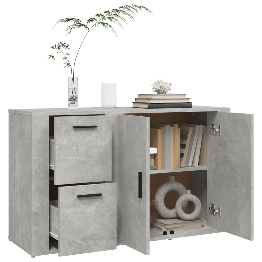 Dressoir 100X33X59,5 Cm Bewerkt Hout Betongrijs