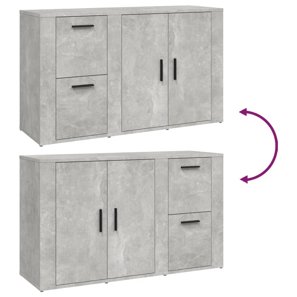 Dressoir 100X33X59,5 Cm Bewerkt Hout Betongrijs