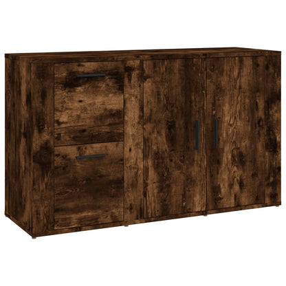 Dressoir 100X33X59,5 Cm Bewerkt Hout Gerookt Eikenkleurig