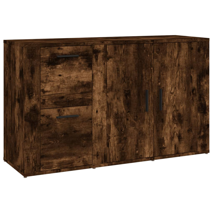 Dressoir 100X33X59,5 Cm Bewerkt Hout Gerookt Eikenkleurig