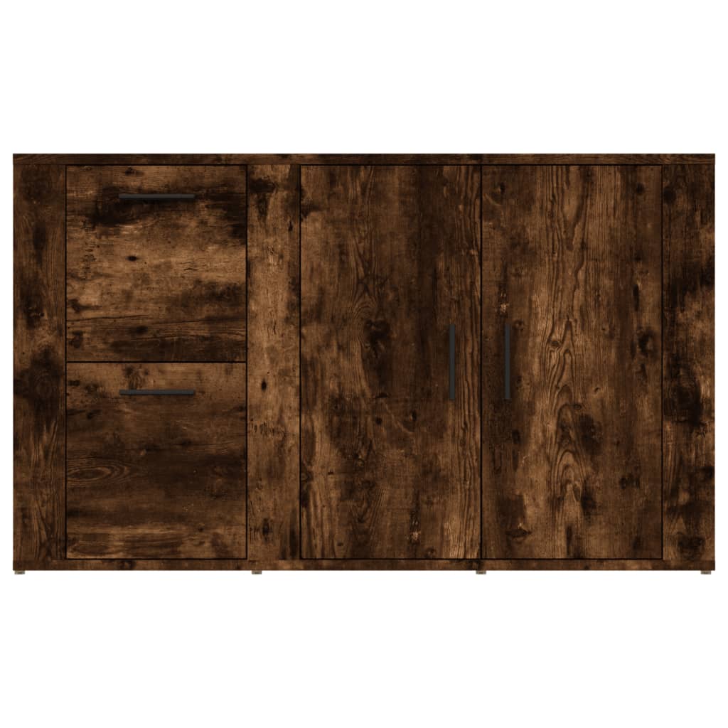 Dressoir 100X33X59,5 Cm Bewerkt Hout Gerookt Eikenkleurig
